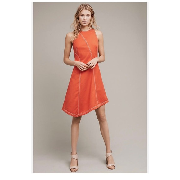 Maeve Dresses & Skirts - Maeve Anthropologie Asymmetrical Bileu Orange Dress Women's Size 4‎